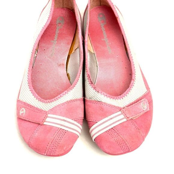 Champion Skimmer Ballet Flat Shoes Pink Leather 8 - Picture 2 of 5